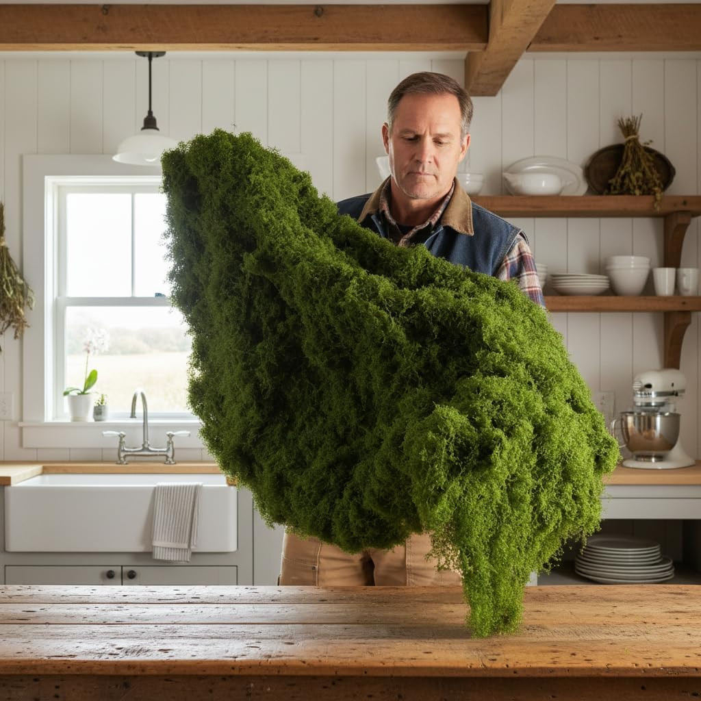 Fake Moss Mat Artificial Moss Roll – 39″ X 39″ Cloud Soft Feel Moss Table