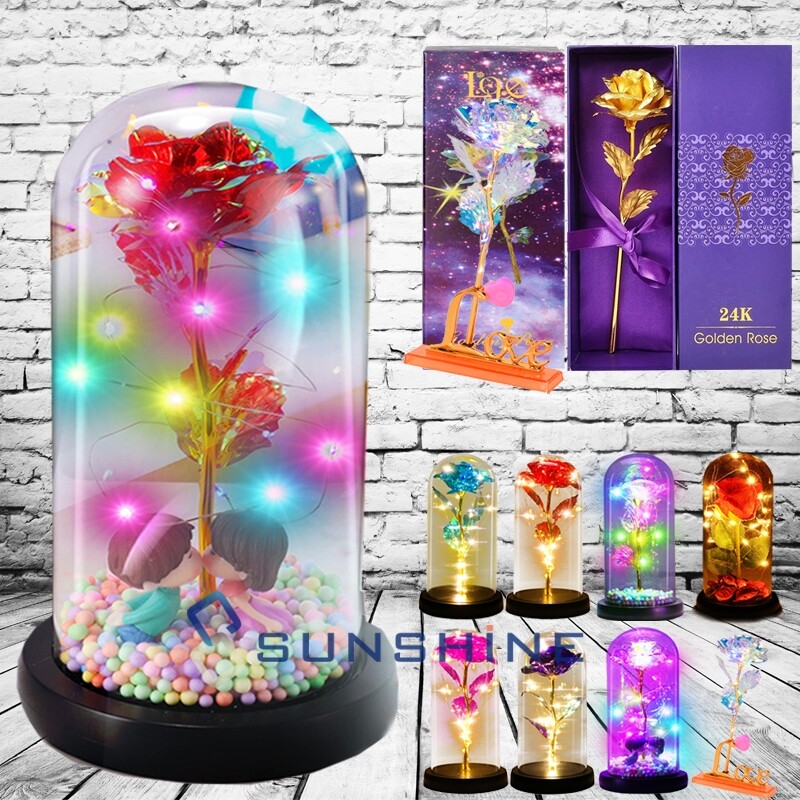 Regalos para mujeres cumpleaños rosa de cristal de galaxia eterna flor de Navida