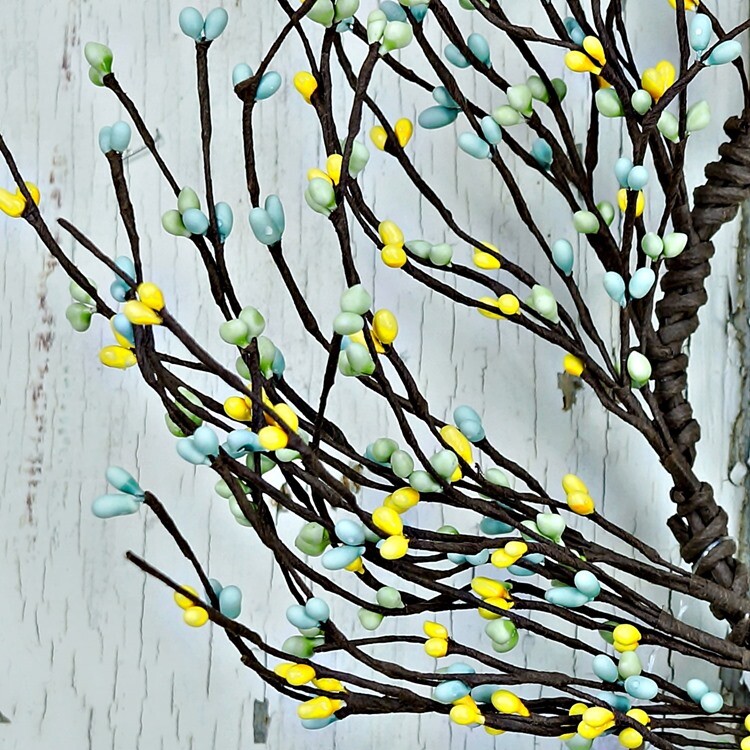 Pip Berry Wreath 6″ Inside / 14″ Outside Dia – Lakeside Pastel Blue Green Yellow