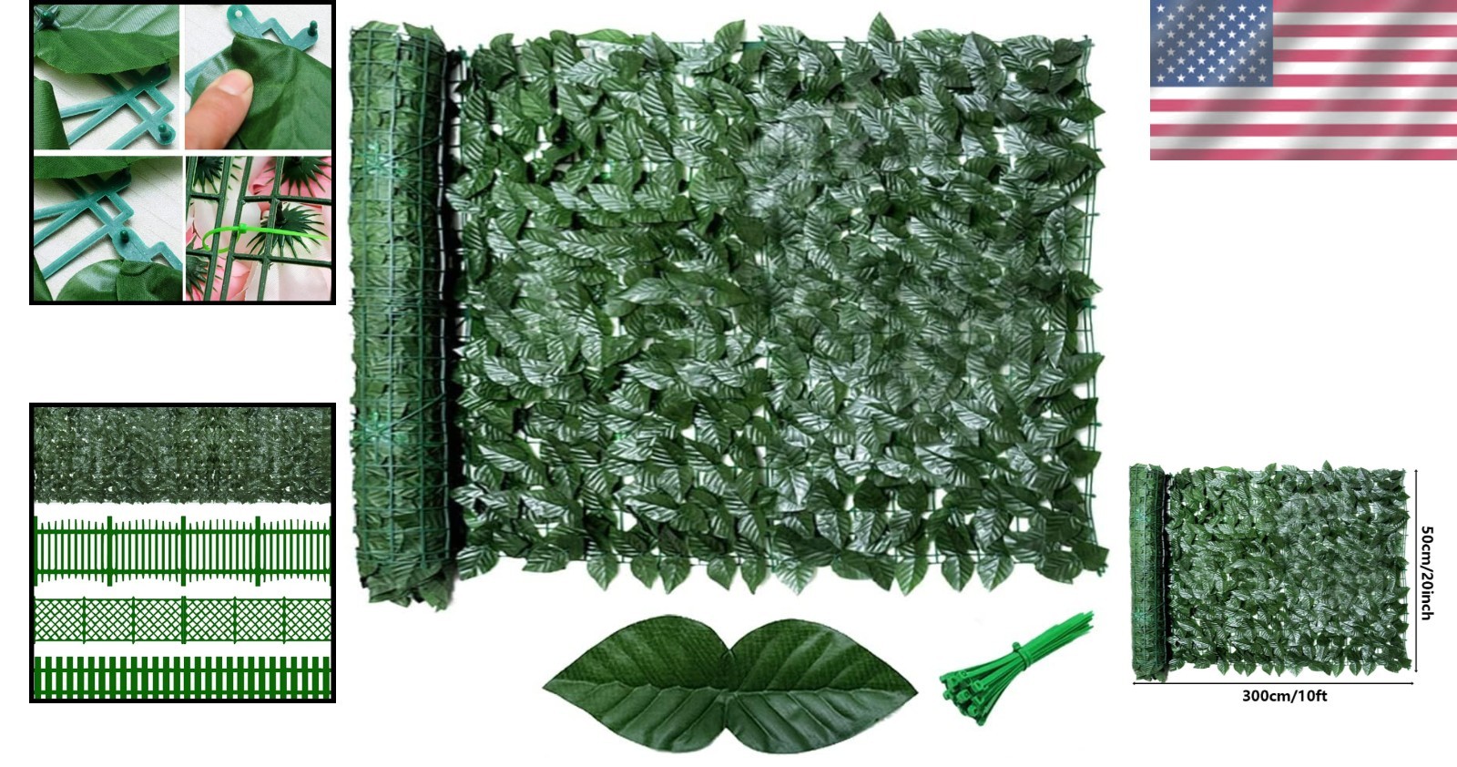 9.6”x8” Faux Ivy Hedge Fence – Durable, UV Blockage for Perfect Garden Privacy