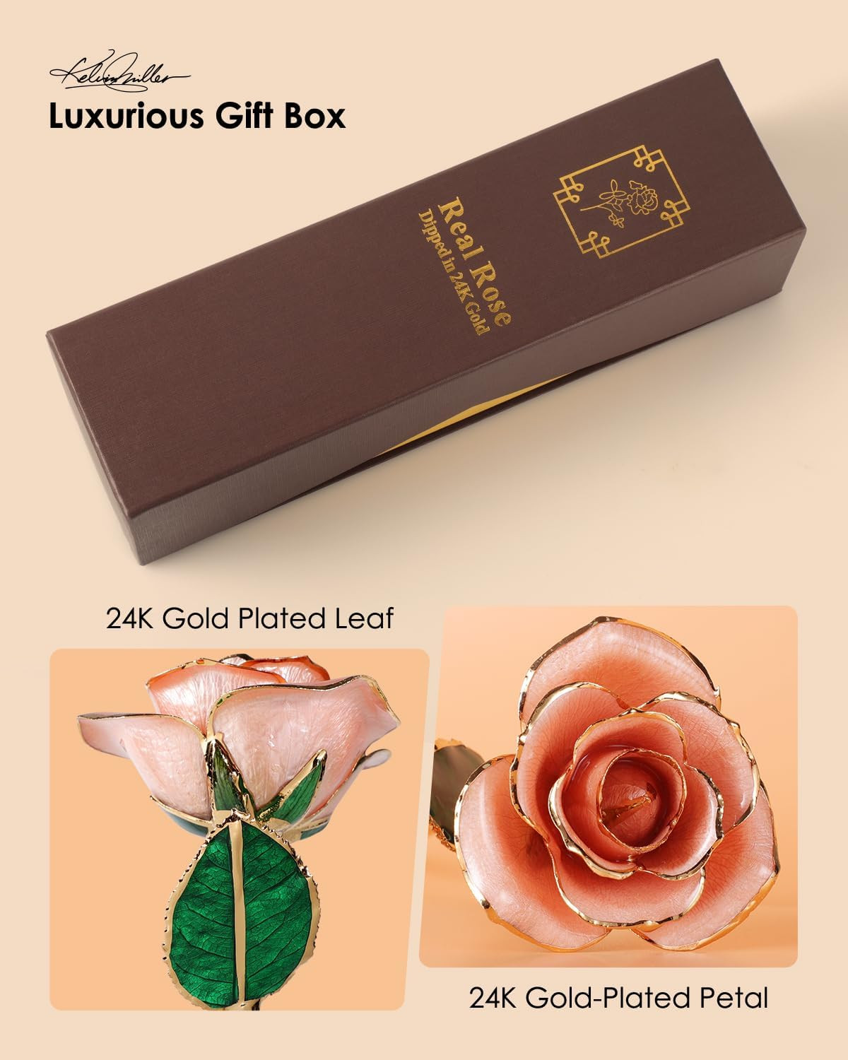 Gold Dipped Rose – Hand-Dipped Real 24K Gold Rose – Genuine One of a Kind – Eter