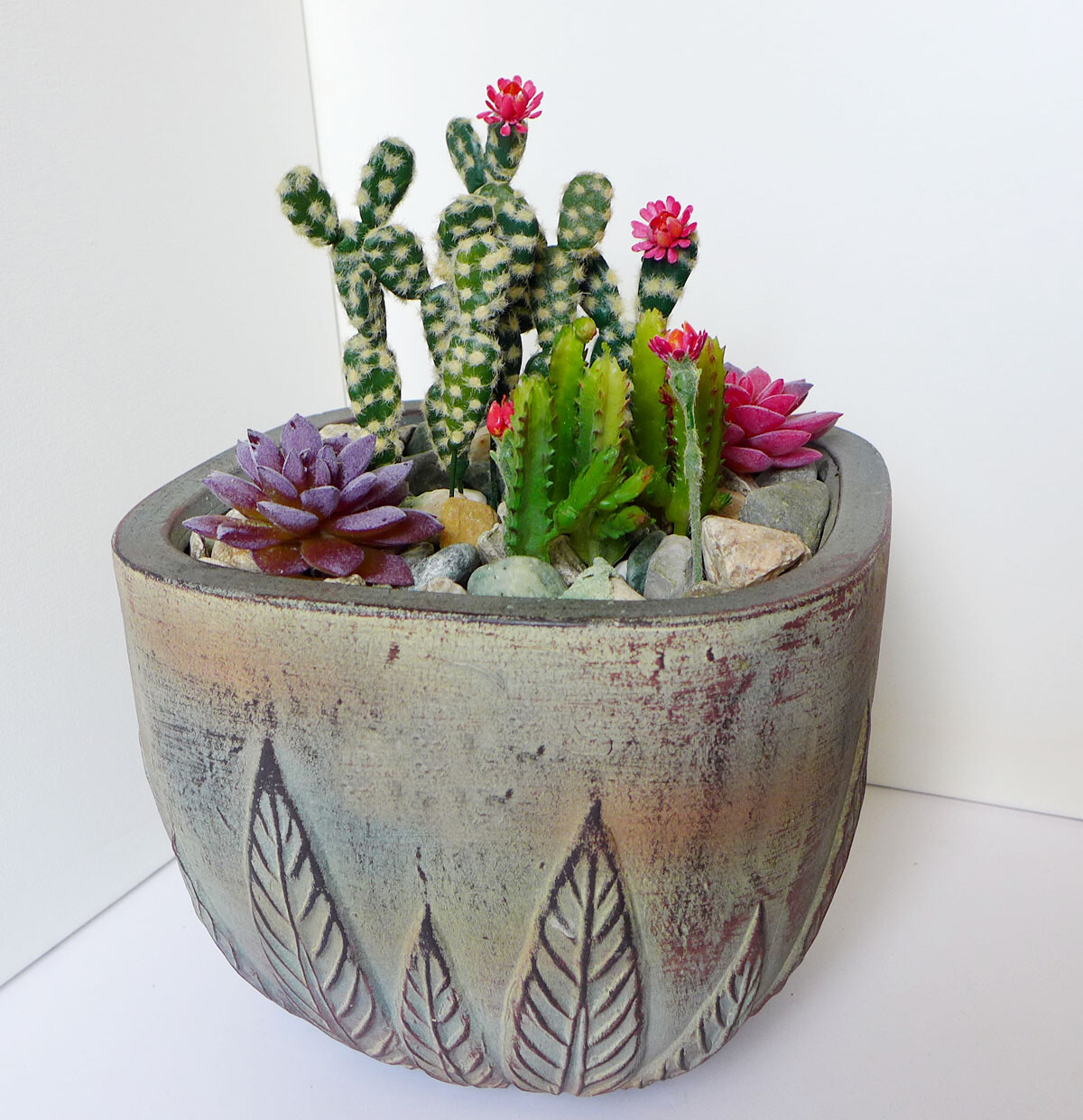 Artificial Plant 18 Pcs Succulents Mini Cute Flowers Grass Flocking Cactus (#13)
