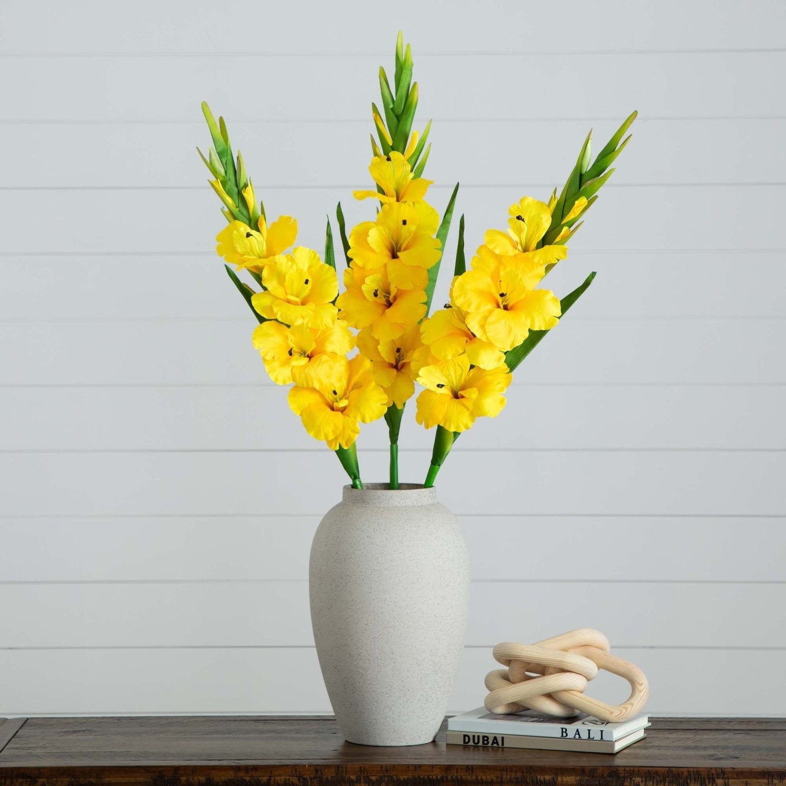 Set of 3 45in Artificial Gladiolus Flower Stems