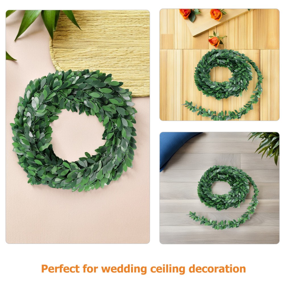 5 Pcs Realistic Artificial Vines Green Leafy Hanging Festival Home Decor