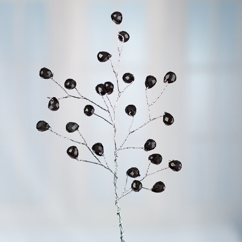 Set of 6 Black Acrylic Gem 8″ Accent Sprays for Corsages and Accenting