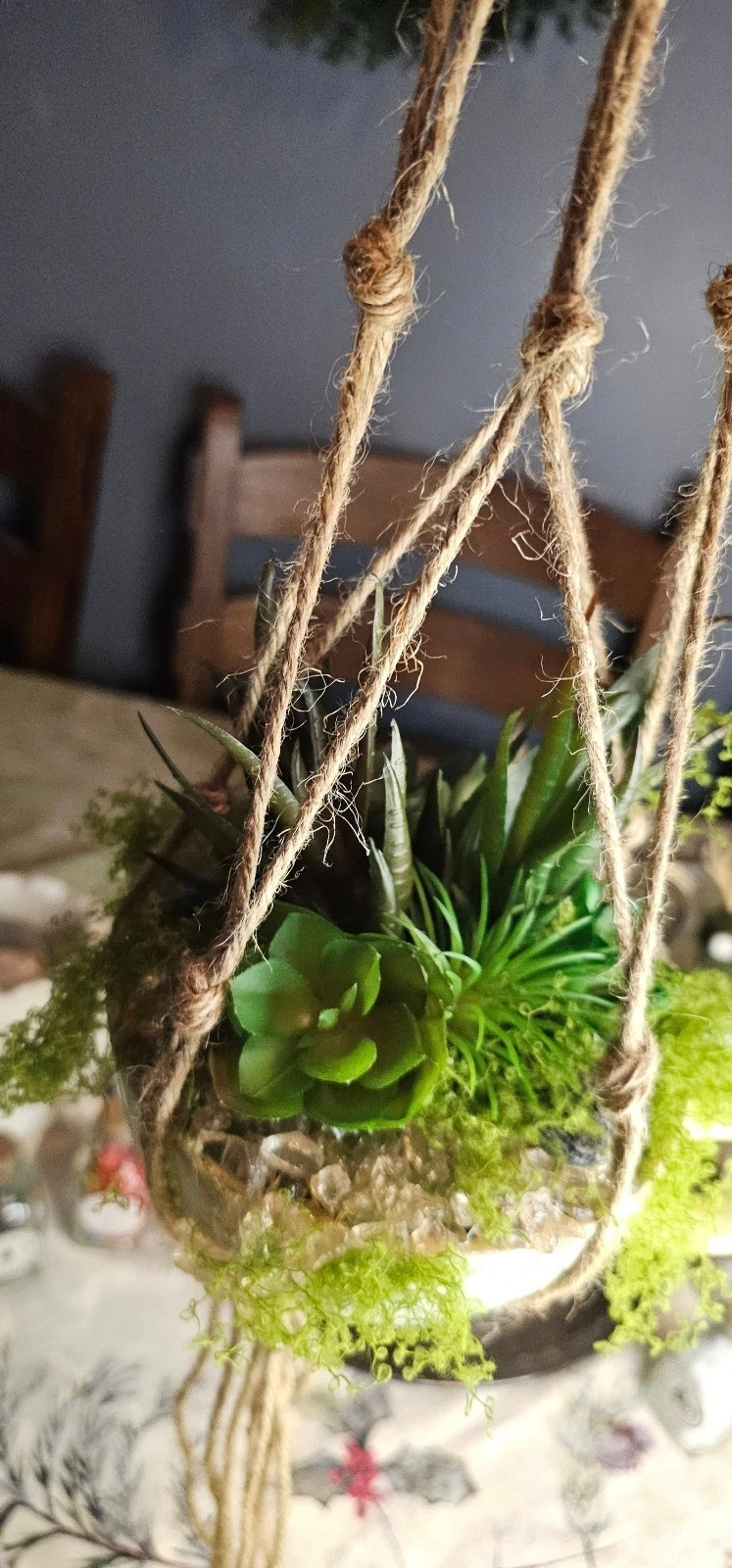 OOAK Upcycled DIY Succulent Tea Cup Fake Artificial Plant Decor Rose Quartz