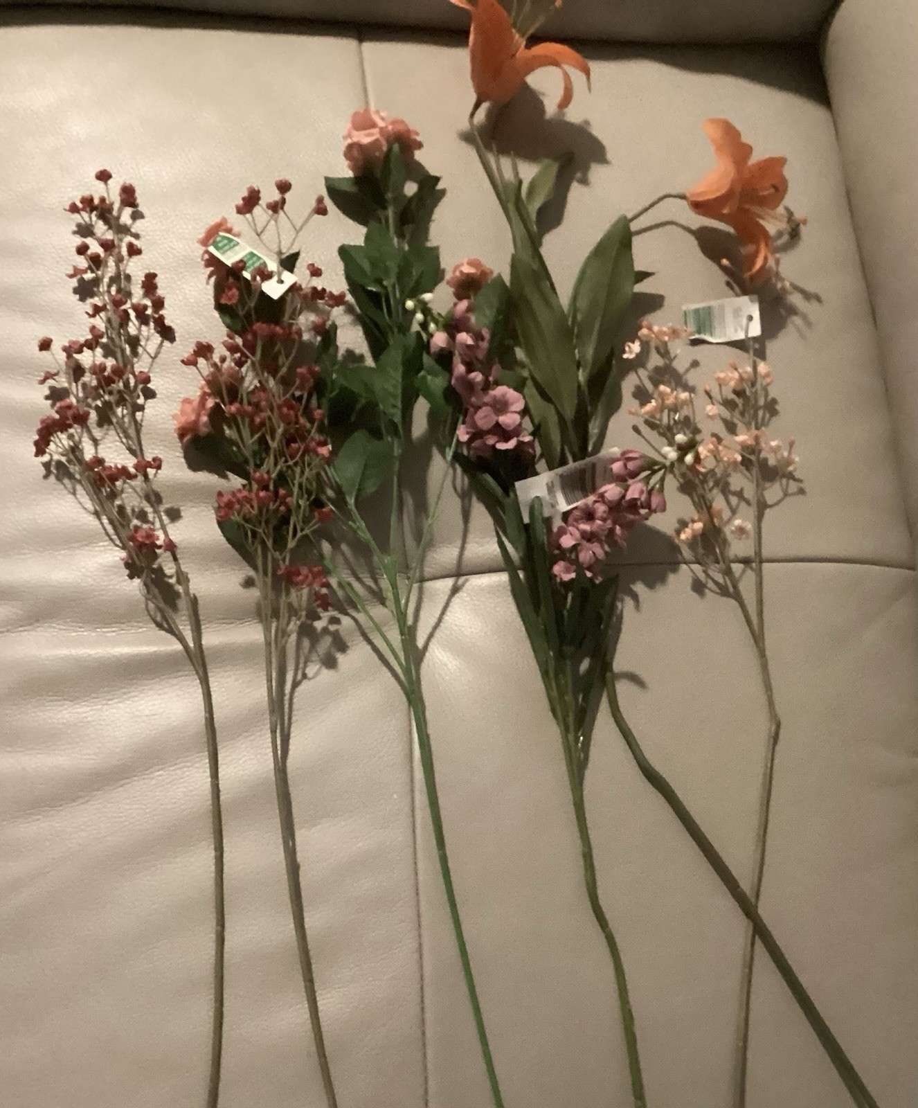 Artificial Flowers Lot Of 37 Pieces – Mixed Variety & Colors for Decor