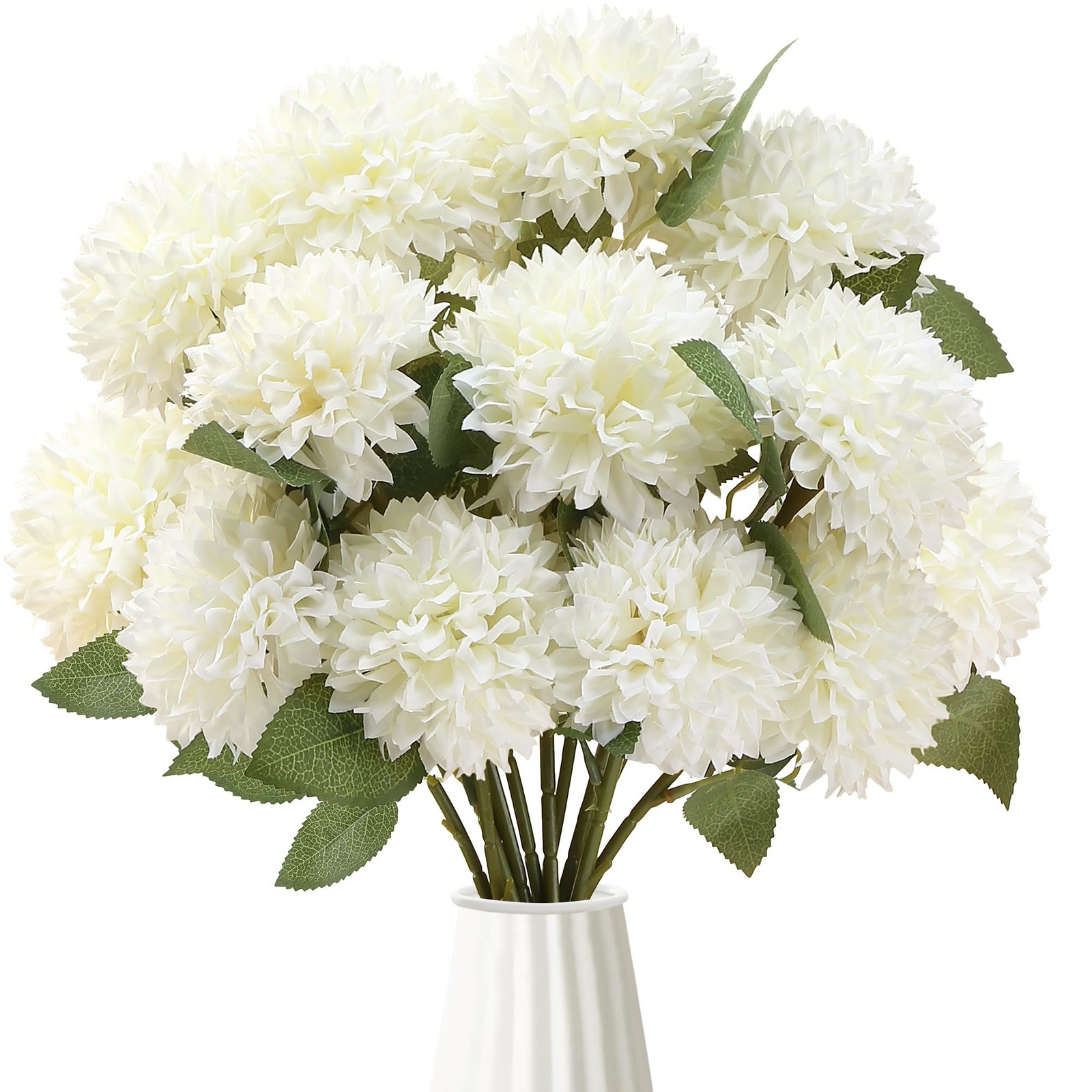 12Pcs Artificial Chrysanthemums Flowers Ball Silk Fall Chrysanthemums Fake Mu…