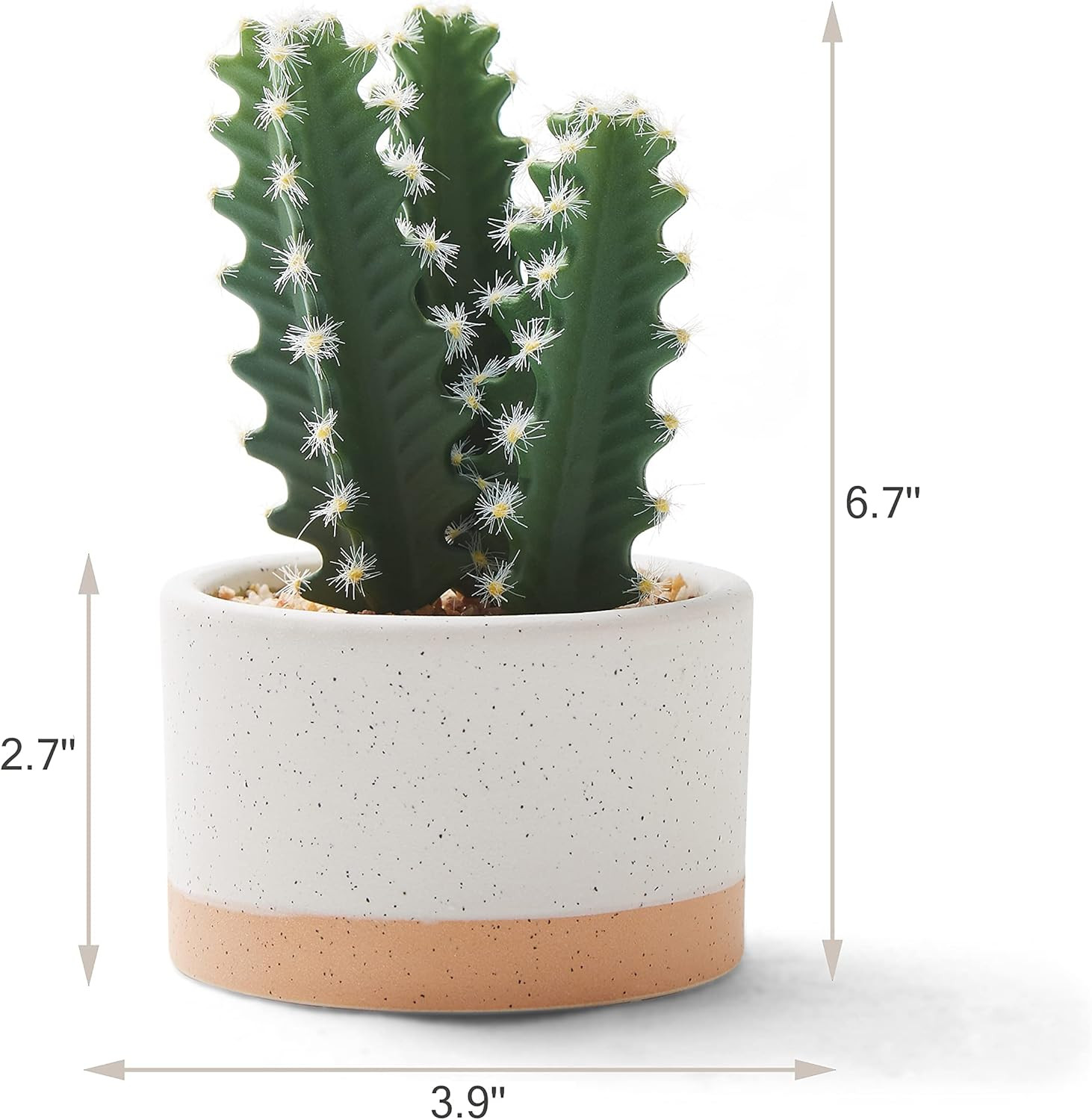 Set of 3 Faux Succulent Plants in Ceramic Pots for Home & Office Decor