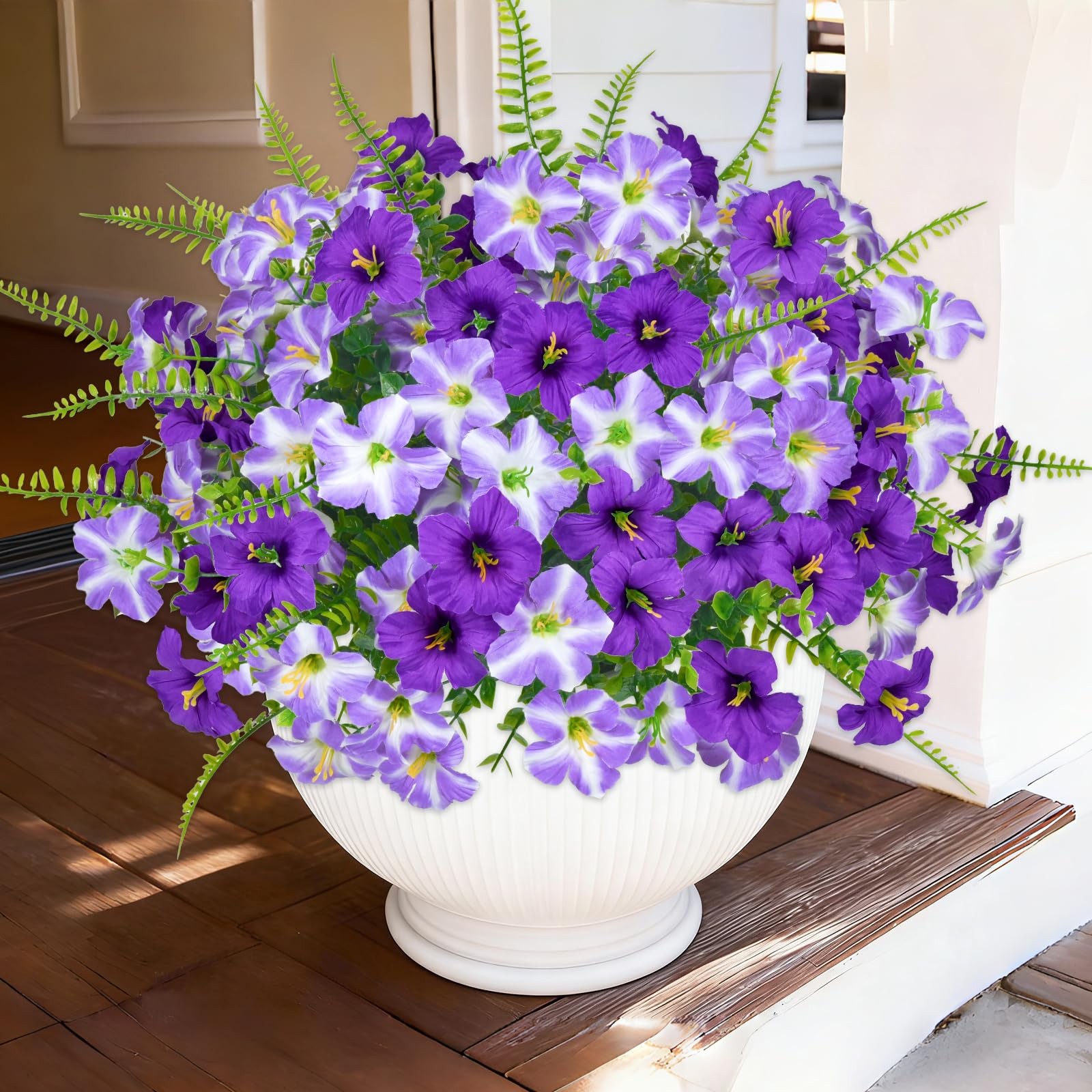 9 Bundles Artificial Plants Fake Flowers for Spring Decoration Vase Silk Purp…