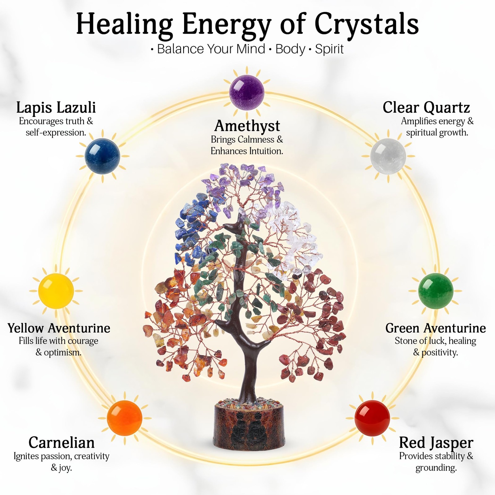 7 chakra tree of life crystal tree, home decor living room deco Kitchen