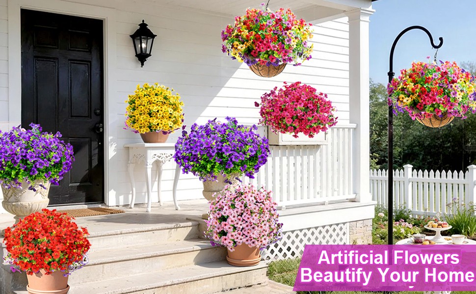 Artificial Flowers 12 Bundles, Faux Daisy and Eucalyptus Greenery Stems for