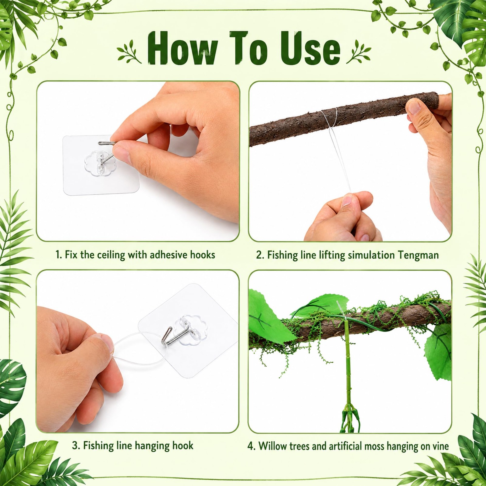 35 Pcs Artificial Bendable Vines Branches Decoration, Jungle Theme Decoration…