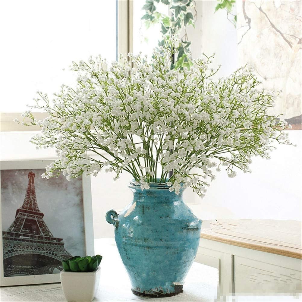 Lifelike 9 Pack Baby’s Breath Flowers – Ideal for Home Decor & Wedding Bouquets