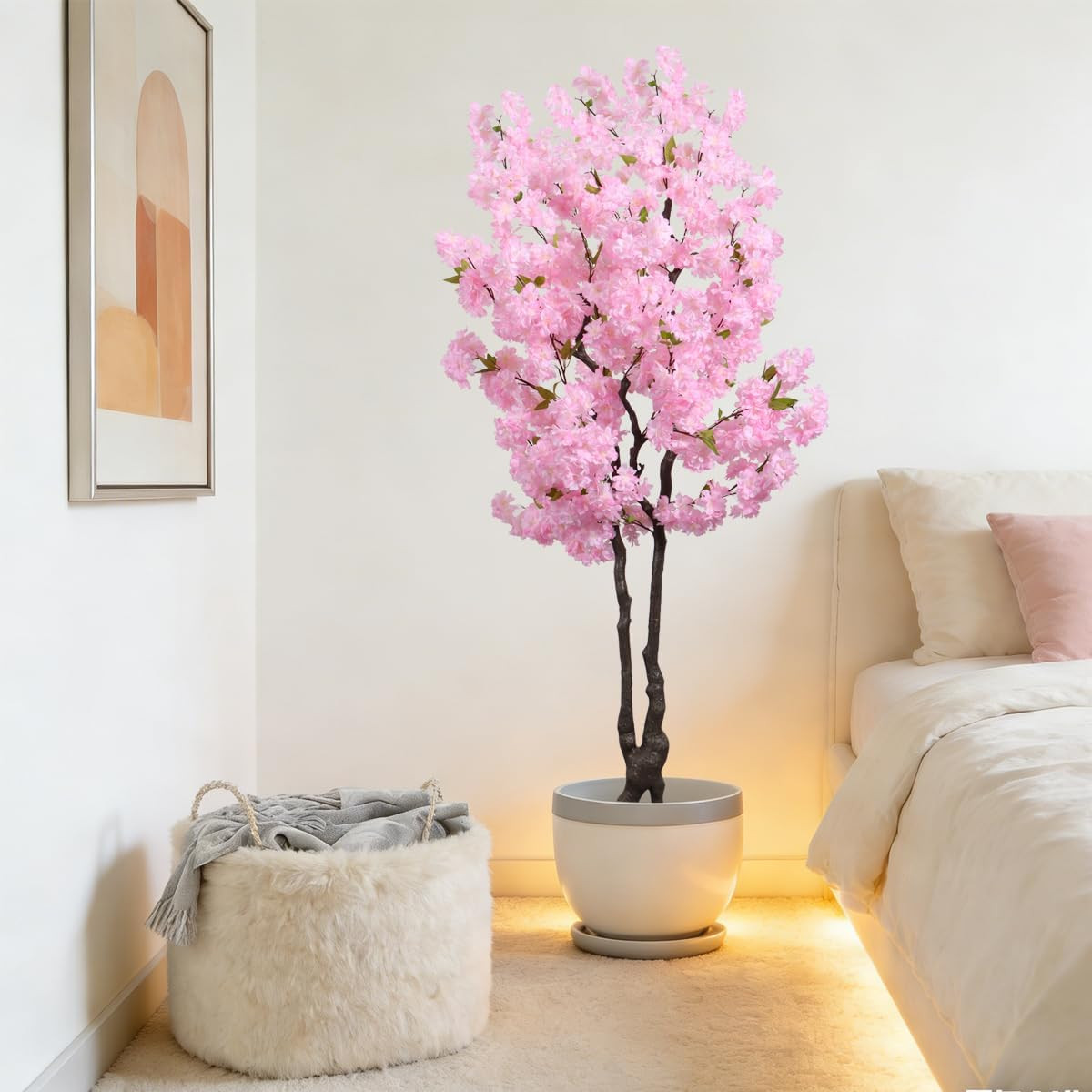 6FT Artificial Pink Cherry Blossom Tree – Faux Floral Decor for Home & Garden