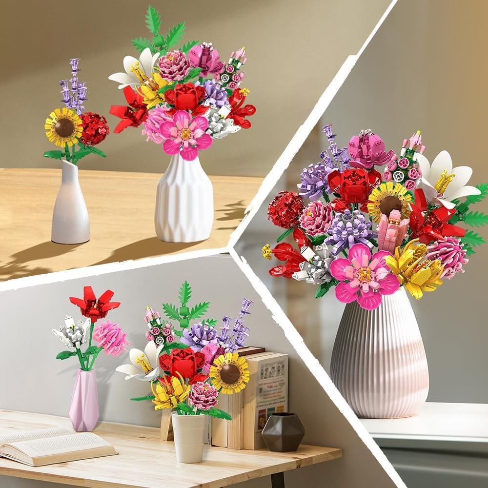 Elegant 1461PCS Artificial Flower Bouquet Set – Perfect DIY Gift for Loved Ones