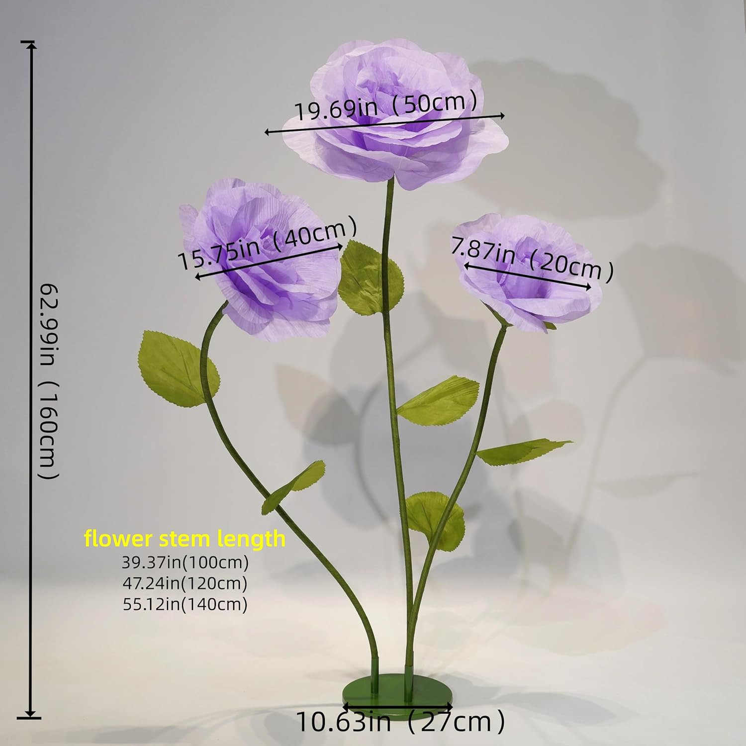 Large Purple Artificial Rose Decor for Weddings, Events, & Home Styling