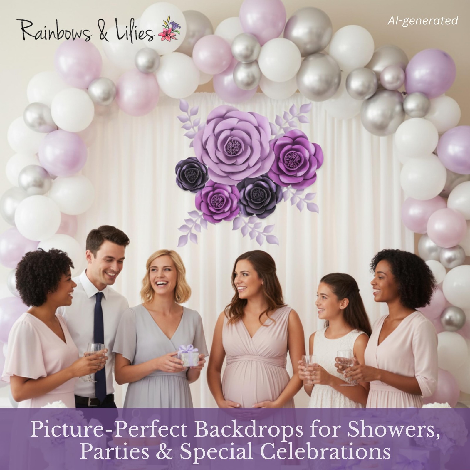 10pc Large Paper Flowers Decorations for Wall – 3D Flower Wall Backdrop for N…