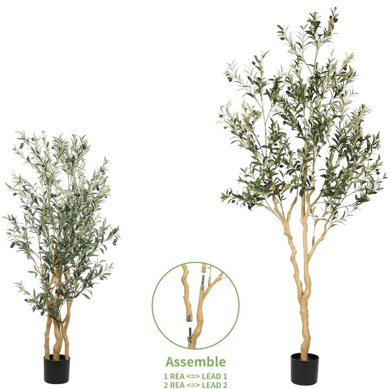Realistic Faux Olive Tree Indoor Plant Zero Maintenance Decorative Home Decor US