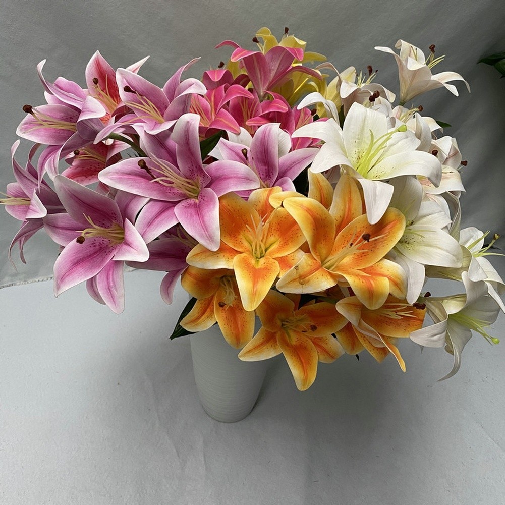 for real Touch Artificial for lily Flowers for Wedding Decor Photography 59cm