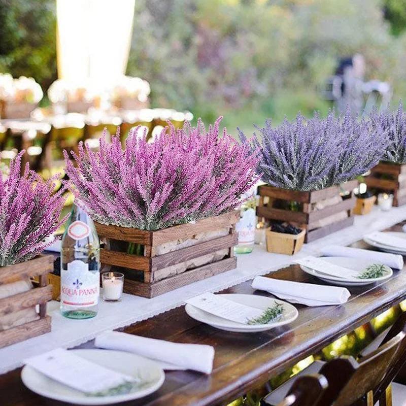 a Bunch of Provence Lavender Plastic Artificial Flowers False Plants Wedding Hom