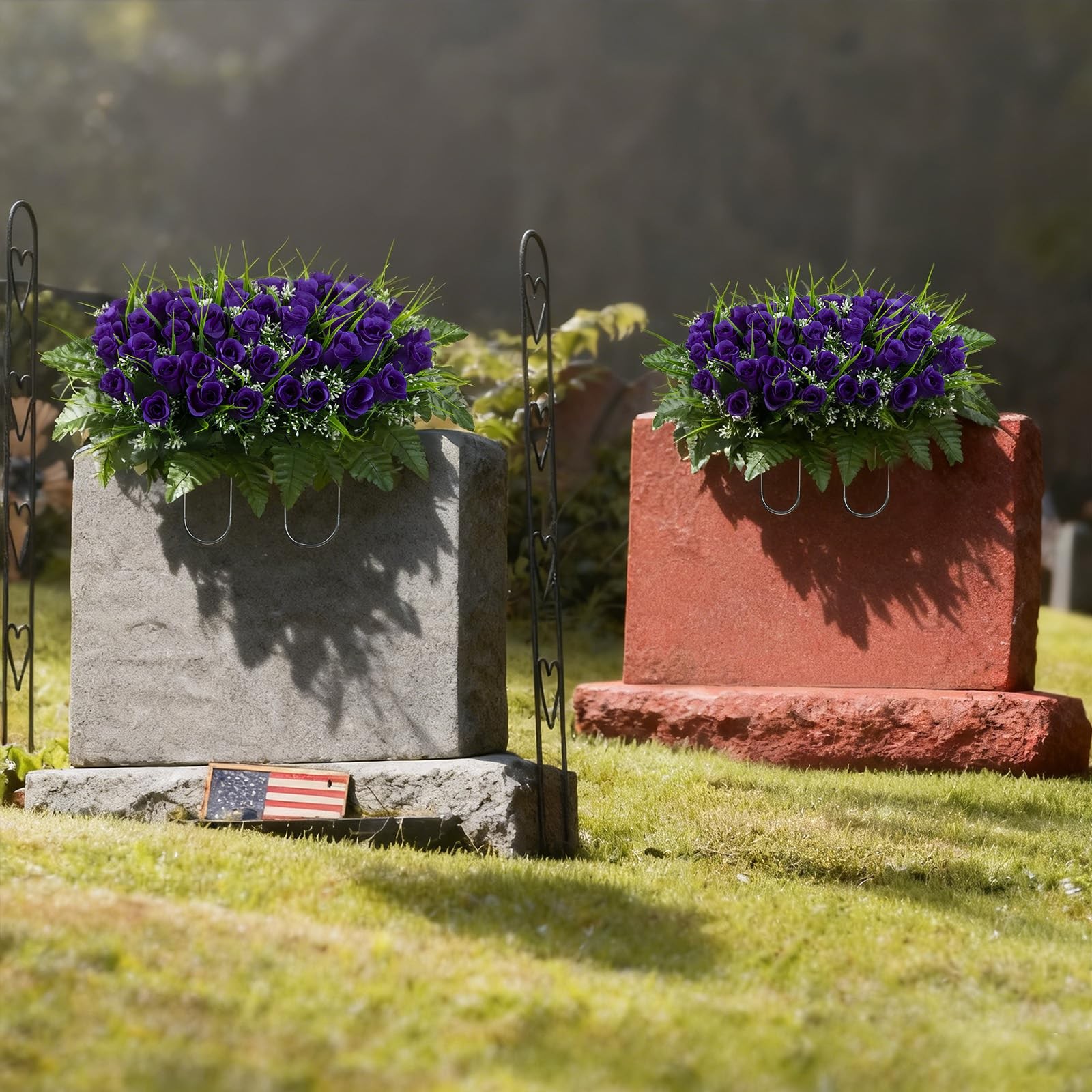 Artificial Headstone Flower Saddle, Silk Cemetery Flowers Saddles, Artificial…