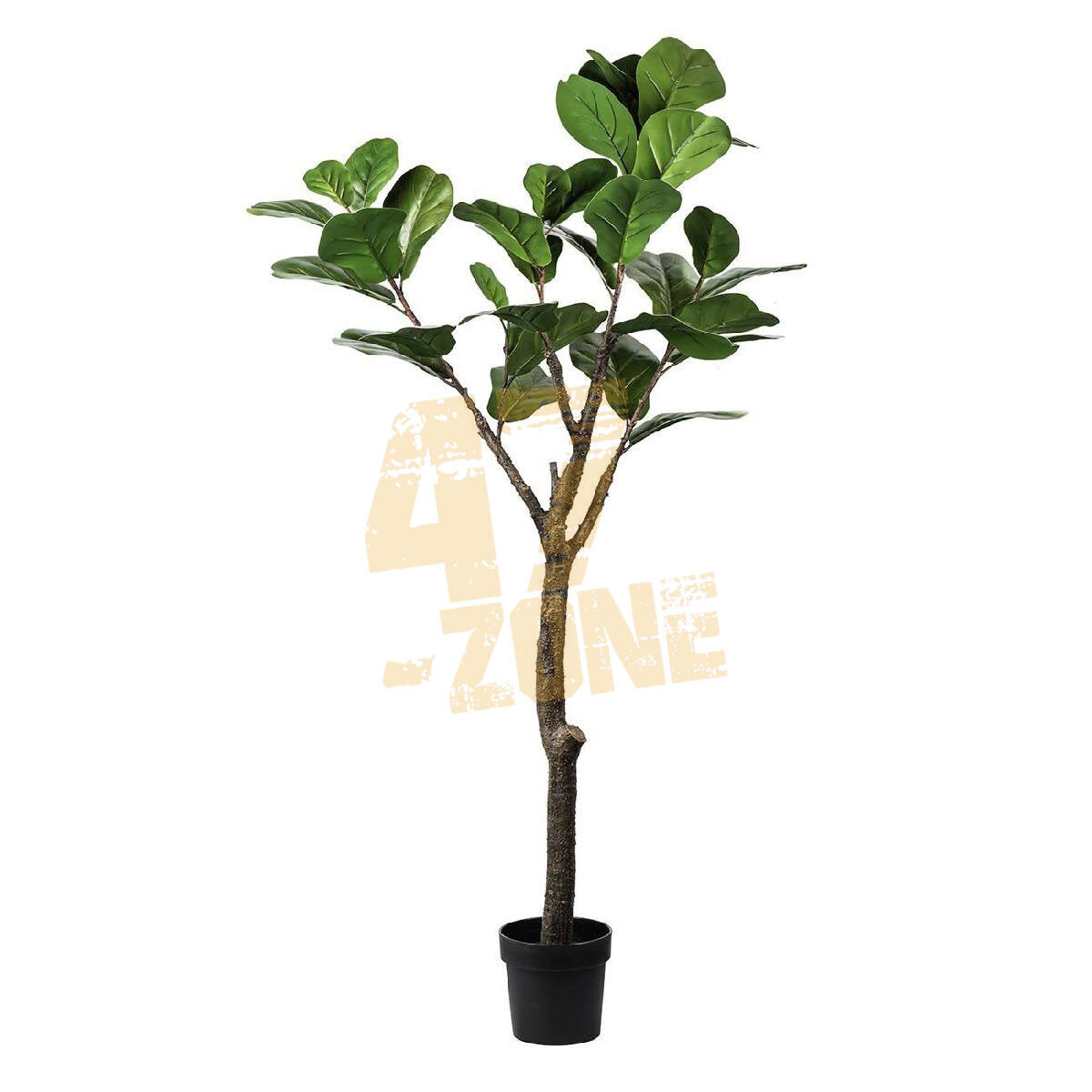 Faux Potted Fiddle Leaf Tree Green Black Artifical Garden Indoor Outdoor Plant