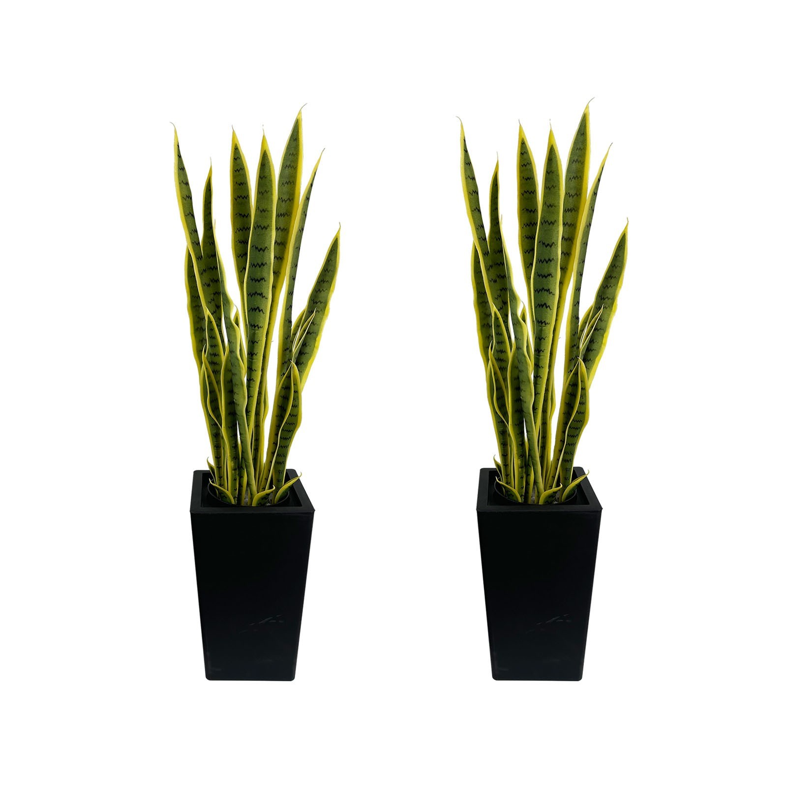 2 Pack 90cm Artificial Green Snake Plant with Pots Indoor Bedroom Office Decor