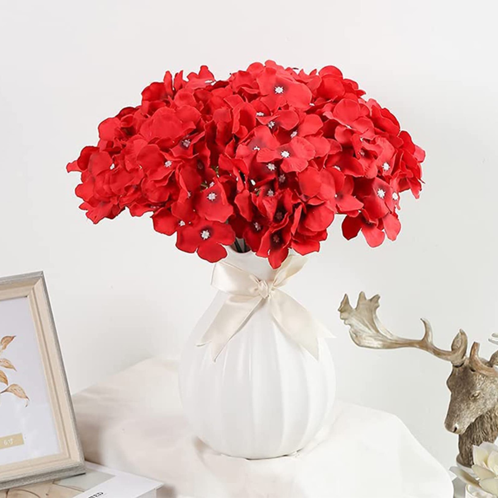 28 Pcs Silk Hydrangea Flowers Artificial Flowers 7 inch Hydrangea Head with s…