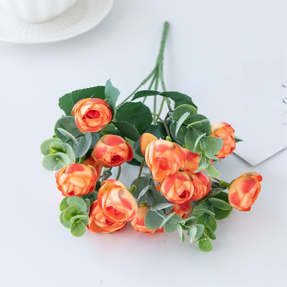 30cm Silk Eucalyptus Camellia Bouquet for Wedding Party Home Decor