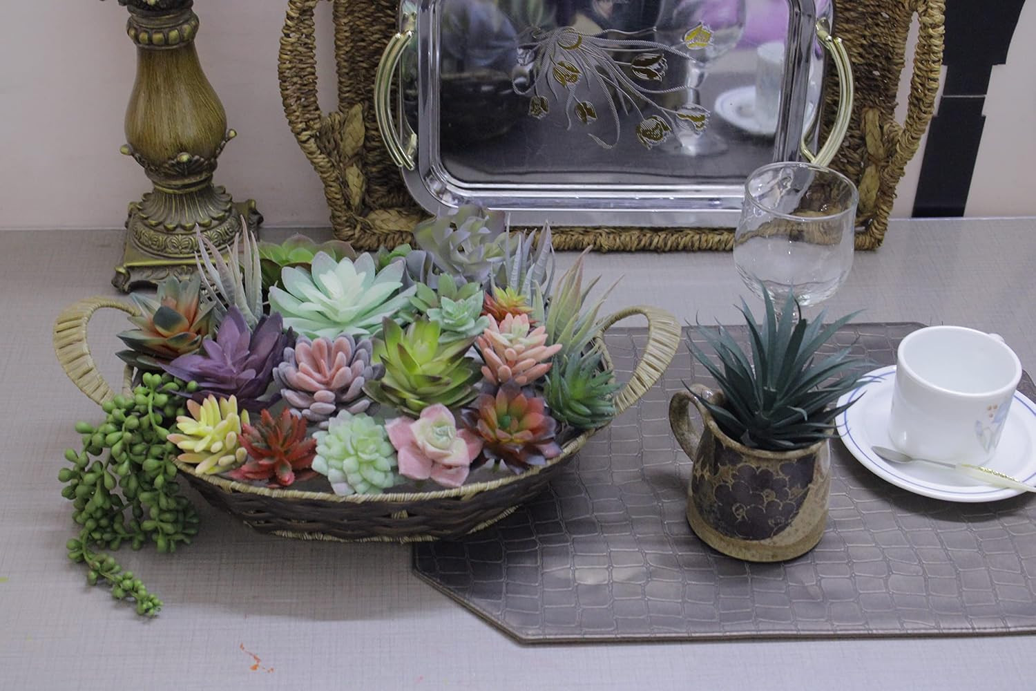 20 Pack Realistic Fake Succulents – Large Faux Plants for Home Decor