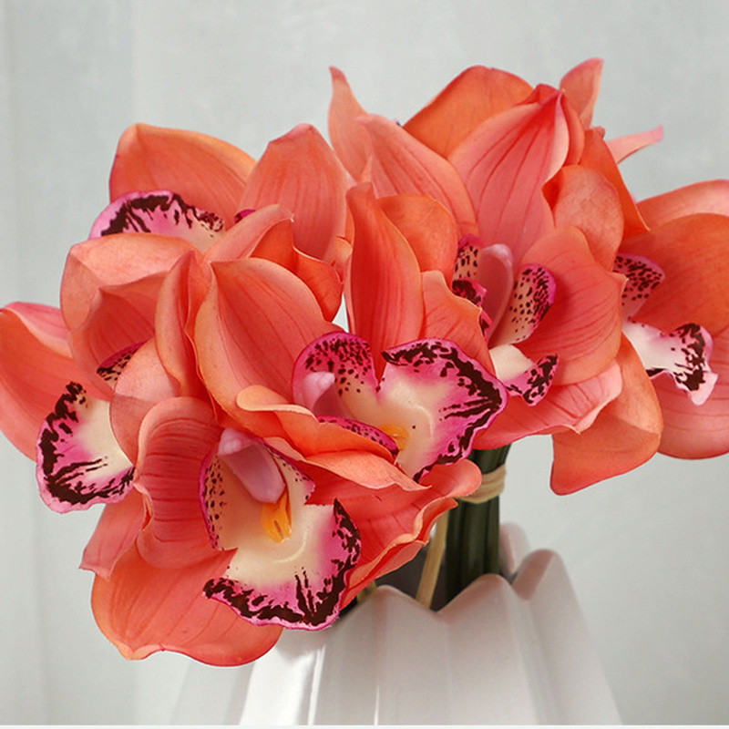 1PC 4 Heads Artificial Flower Moth Orchid Butterfly Bouquet Wedding Home Decor