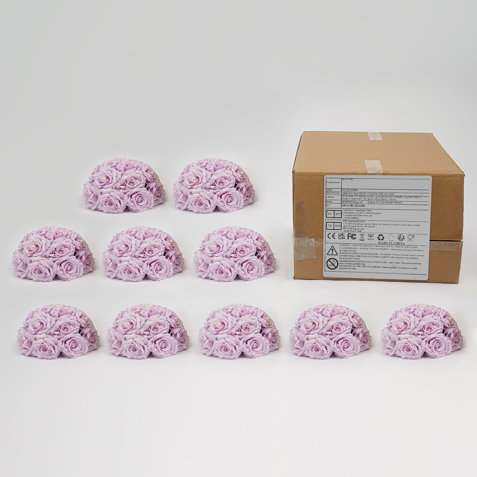 Purple Artificial Rose Flower Ball Table Bouquet Wedding Artificial Flower Balls