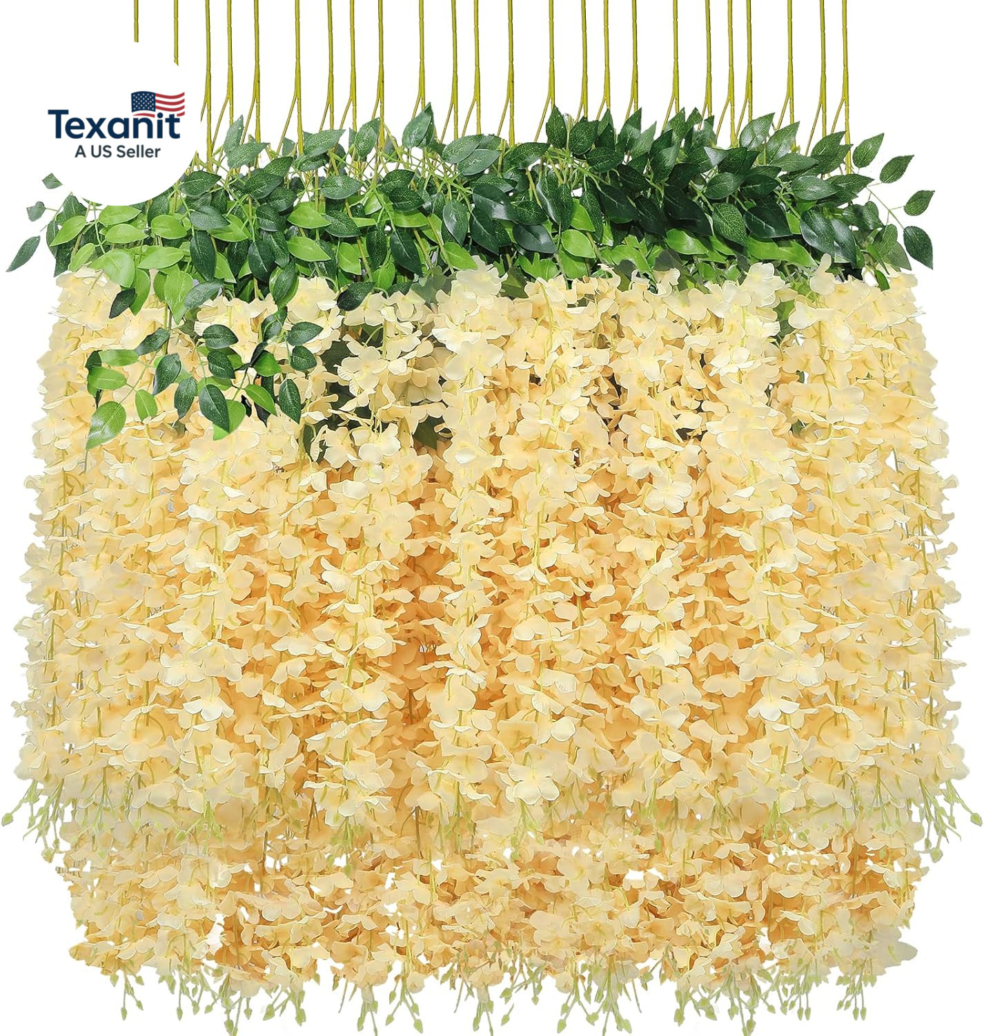 Wisteria Hanging Flowers 24 Pack Fake Flower Garland Artificial Wisteria Vines R
