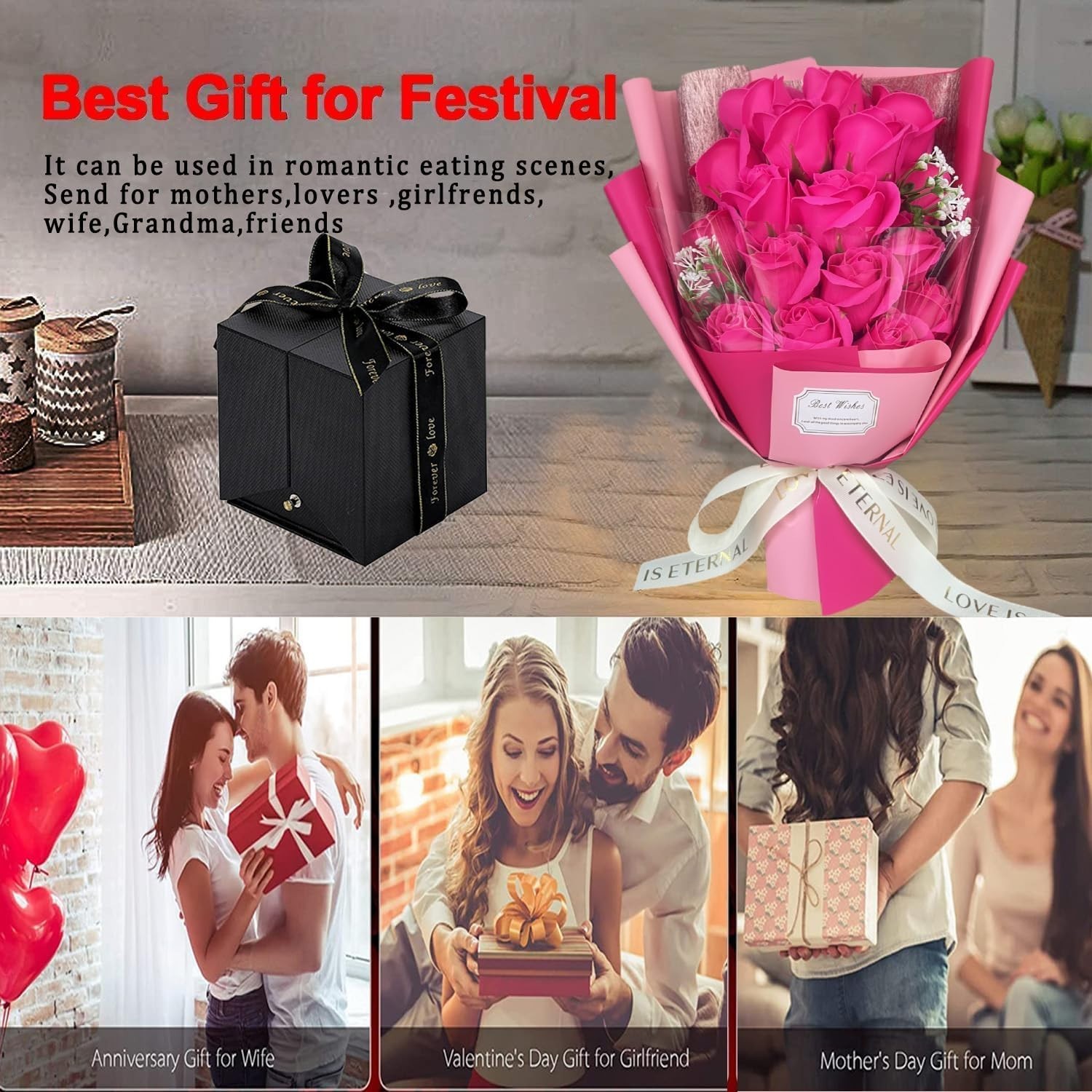 Beautifully Packaged Red Roses Bouquet with Necklace – Perfect for Any Occasion