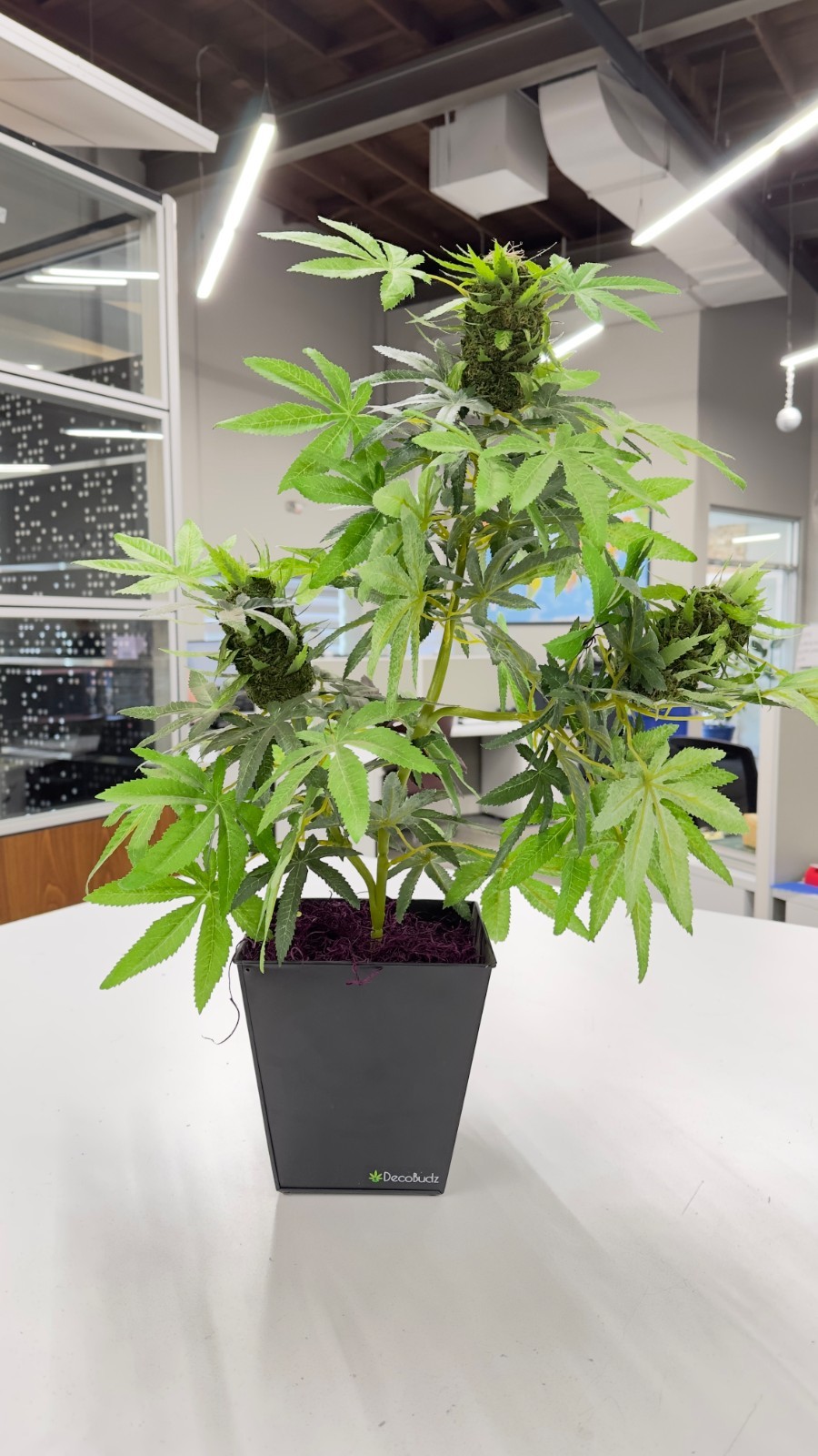 Realistic Faux Hemp Plant Decorative Prop Artificial Home Greenery Display