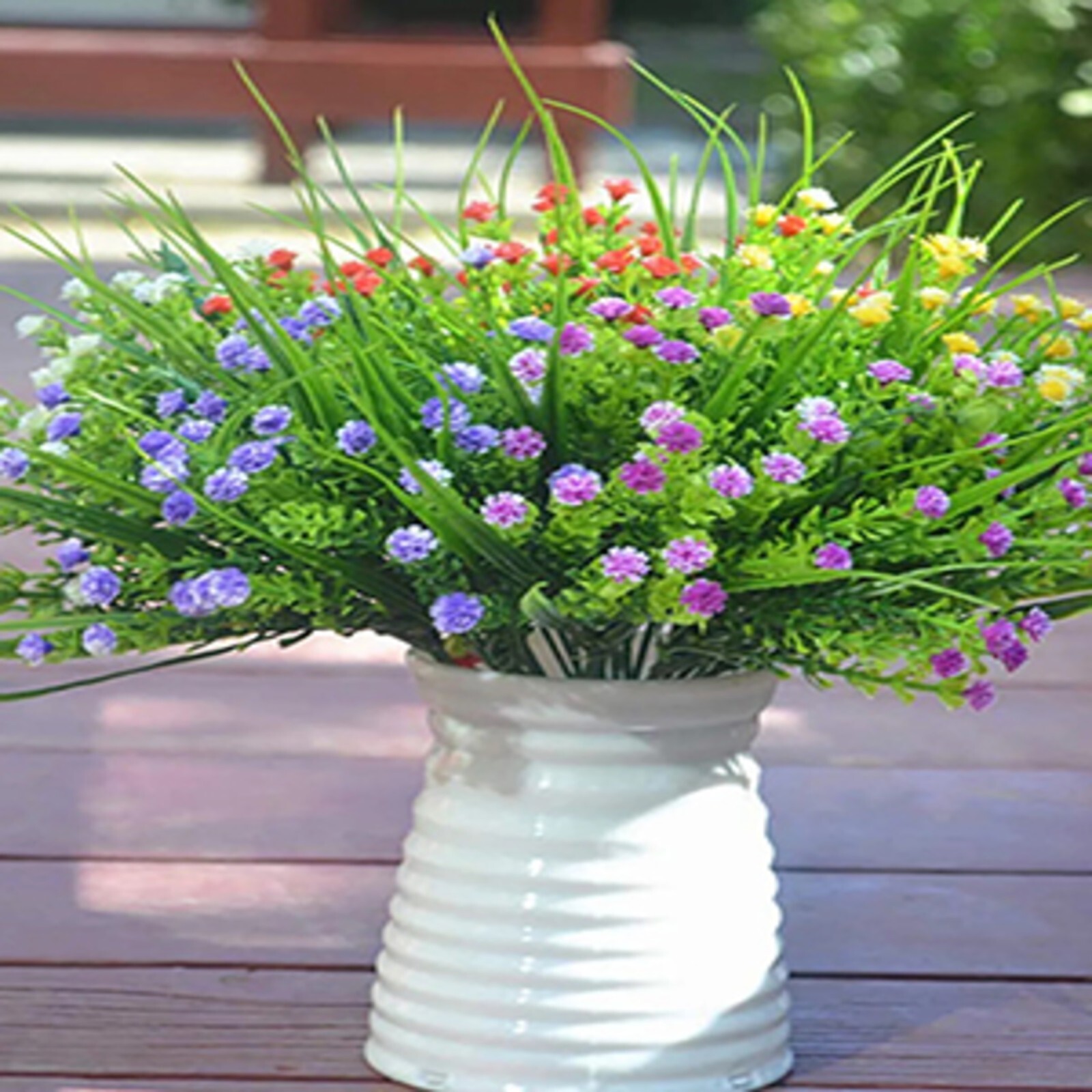 Outdoor Indoor Artificial Flowers Baby Breath Fake Flowers UV Resistant Purple