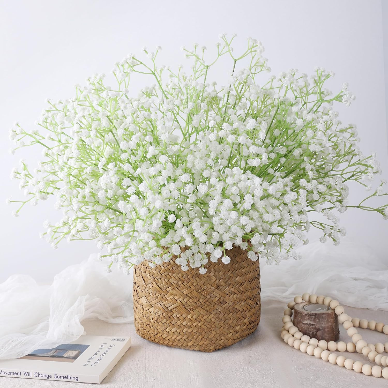 Real Touch Baby’s Breath Artificial Flowers – 30 Pcs for Weddings & Decor