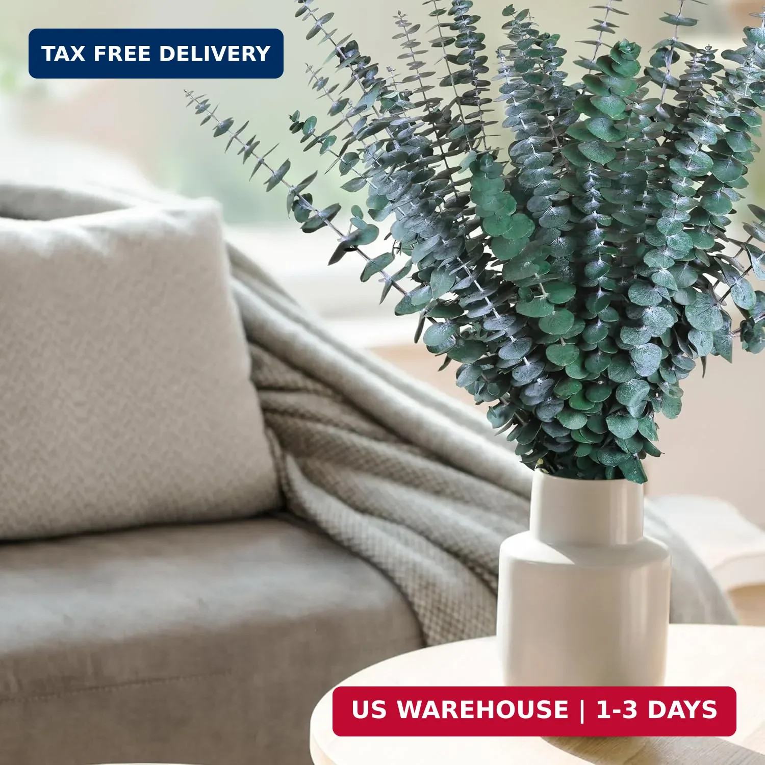 30Pcs Dried Eucalyptus Stems, 17″ Real Preserved Eucalyptus Plant for Shower, Fr