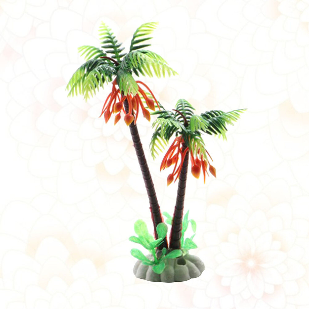 6PCS Plastic Water Plants Creative palm tree model Decorative Small