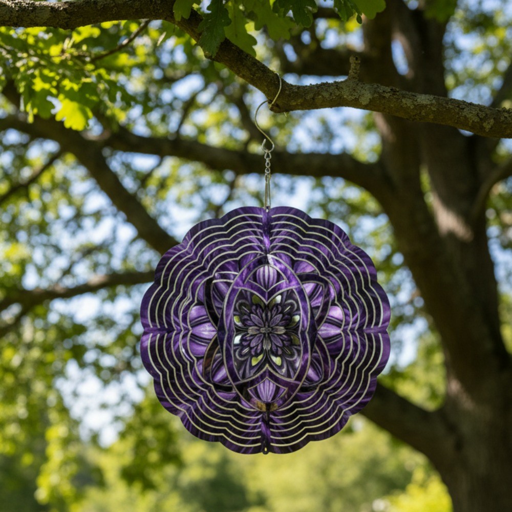 Metal Wind Spinner Hanging Sculpture Garden Courtyard Balcony Spring Decor