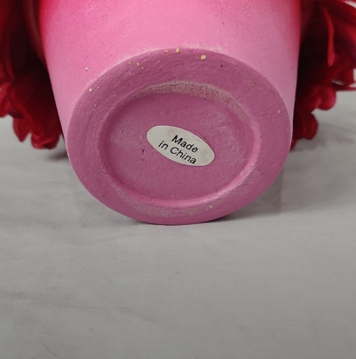 Pink Gerber Daisy Potted Artificial Floral Arrangement 7 inch Cottage Garden