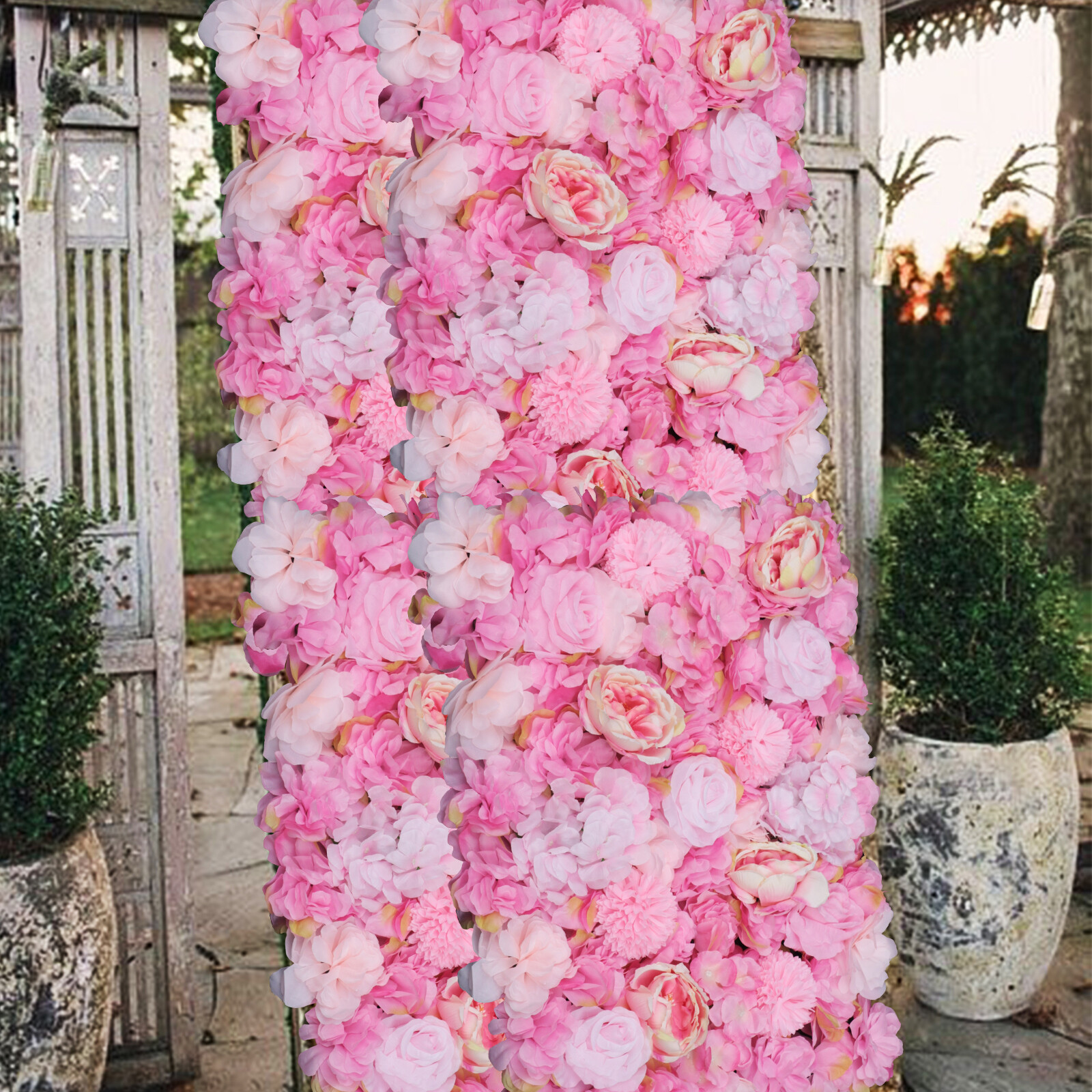 6X Artificial Silk Flower Wall Panel Wedding Party Floral Decor Venue Background