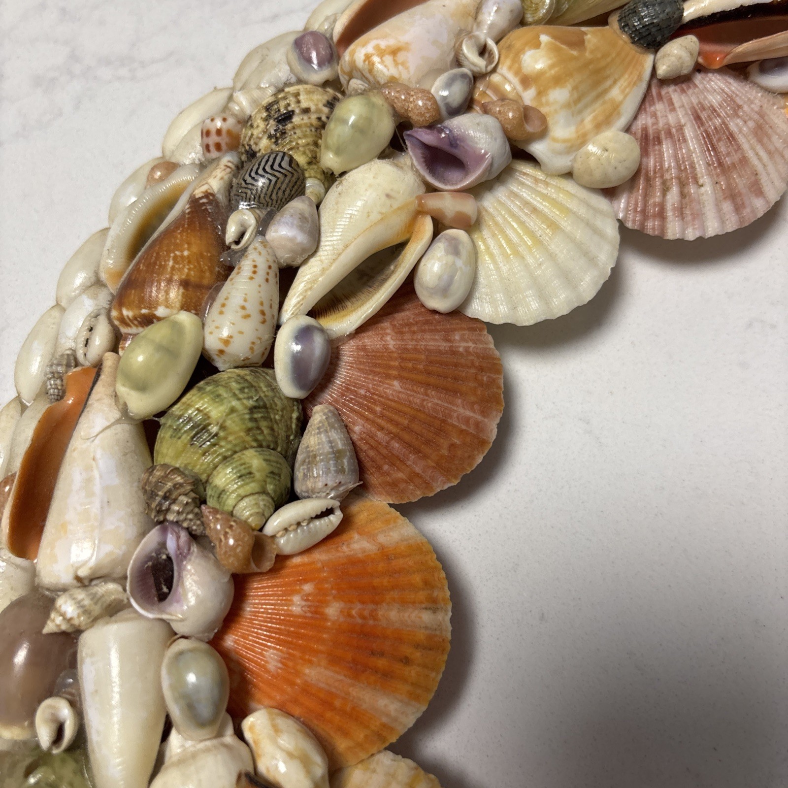 Handcrafted Sea Shell Wreath 14”Beach Seashore Coastal Decor Beautiful Vintage