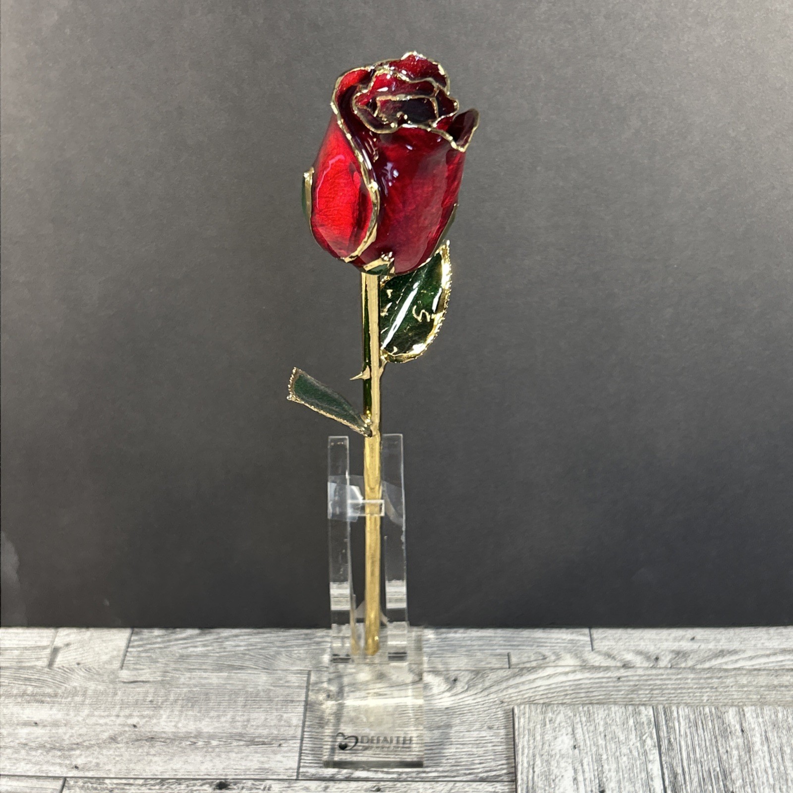 Real Red Rose Preserved Dipped w/ 24k Gold Keepsake Will You Accept This Rose