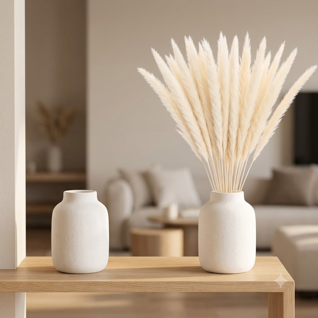 Dried Pampas Grass 15 Stems Natural White Fluffy Reed Home Wedding Decor