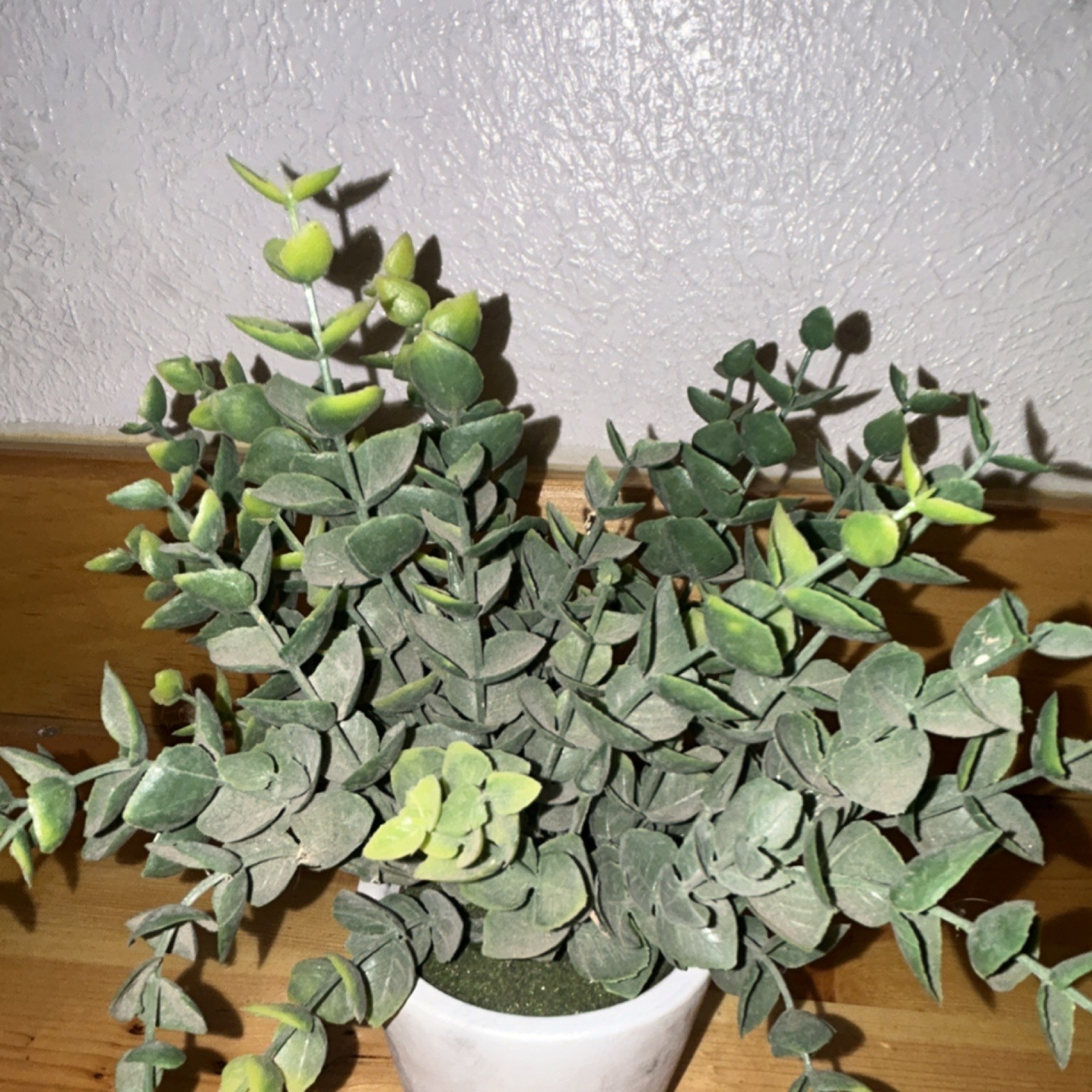 Artificial Eucalyptus Plant in White Ceramic Pot Greenery Arrangement Home Decor