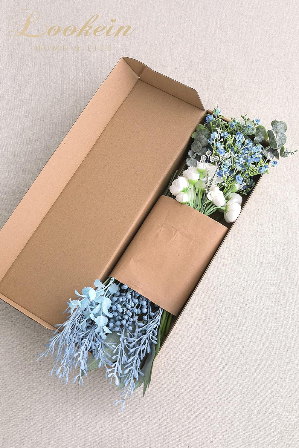Artificial Greenery Filler Stems in Bulk 53Pcs with 8 Kinds Tall Greenery Stems