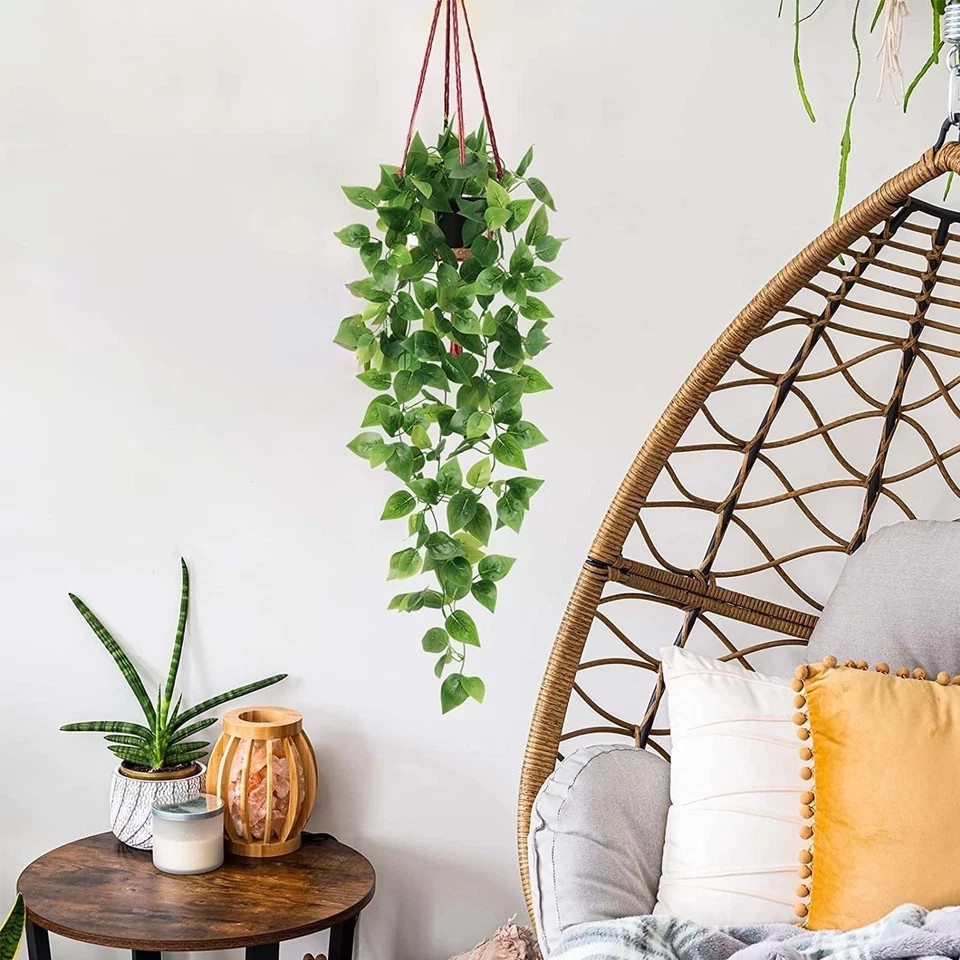 1pcs Fake Hanging Plants Kit with Pot and Plant Hanger, Artificial…