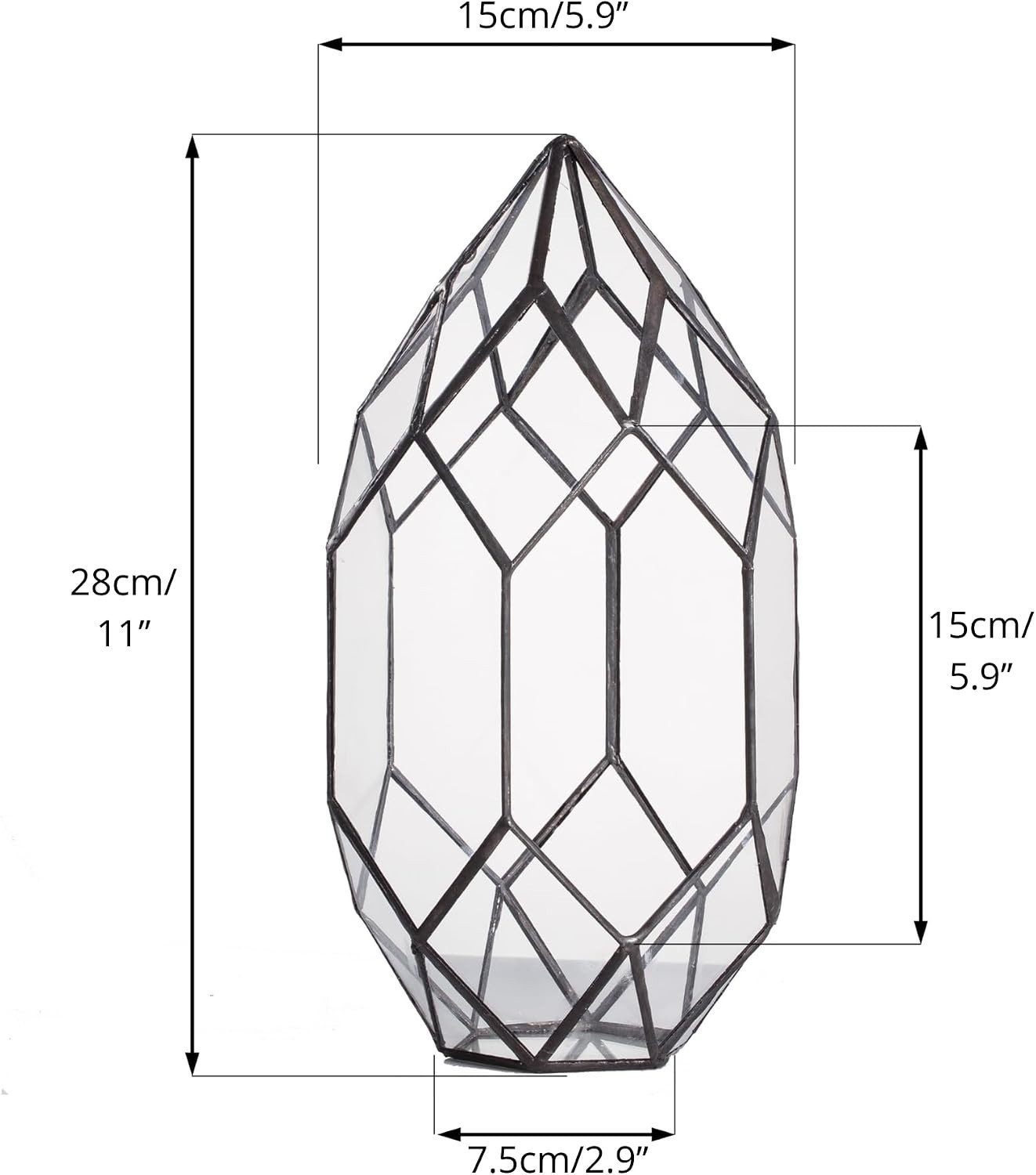 Contemporary 6.5×5.9×11 Glass Terrarium – Perfect for Succulents & Air Plants